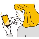 スマホを使う女性のイラスト
